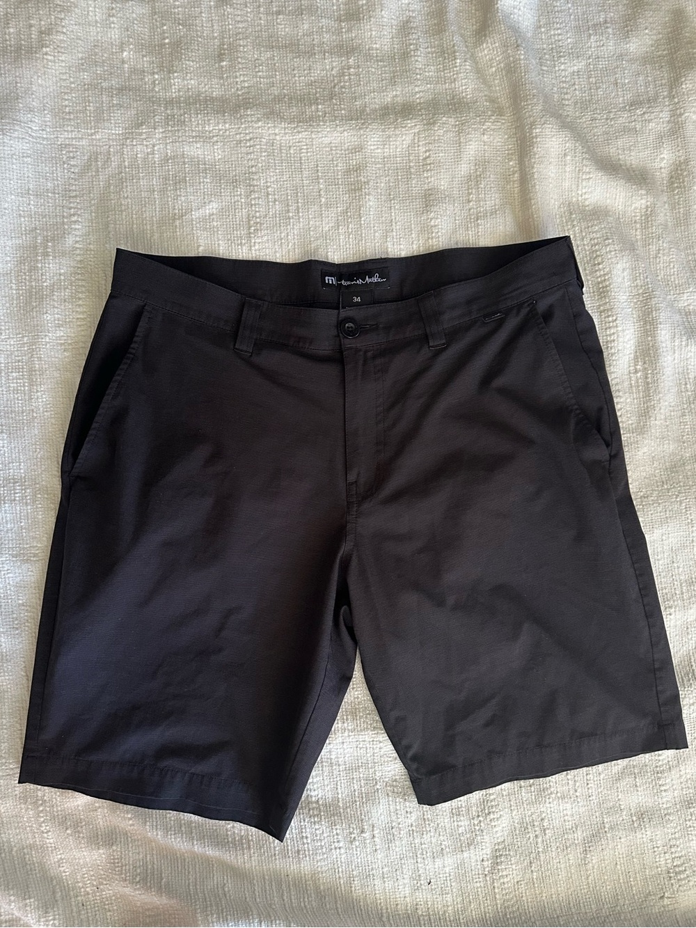 Travis Mathew Black Stretchy Shorts 9” Inseam